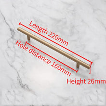 Load image into Gallery viewer, 2pcs Simple Style Matte Gold Cabinet Handles Solid Aluminum Alloy Kitchen Cupboard Pulls Drawer Knobs