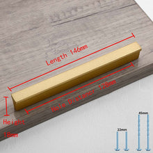 Load image into Gallery viewer, 2pcs Simple Style Matte Gold Cabinet Handles Solid Aluminum Alloy Kitchen Cupboard Pulls Drawer Knobs