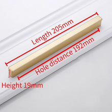 Load image into Gallery viewer, 2pcs Simple Style Matte Gold Cabinet Handles Solid Aluminum Alloy Kitchen Cupboard Pulls Drawer Knobs