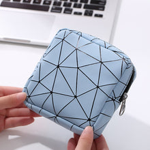 Load image into Gallery viewer, 2PCS 4 Colors Geometric Rhombus Pu Waterproof Women Cotton Strips Cosmetic Lipstick Travel out Storage Bag with Zipper