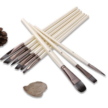 Load image into Gallery viewer, 10 pcs Nylon Hair Brush Sets Watercolor Acrylic Oil Paints Brushes