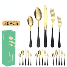 Lade das Bild in den Galerie-Viewer, 304 Stainless Steel Flatware Sets 20pcs Western Food/Steak Knife, Fork and Spoon Tableware Set