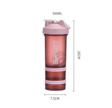 Lade das Bild in den Galerie-Viewer, 450ml Water bottle Three-Layer Protein Powder Shake Cup Sports Fitness Cup Easy to Clean