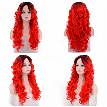 Lade das Bild in den Galerie-Viewer, Women Wig Hair Cover Gradient Color Medium Large Wave Long Curly Hair W324