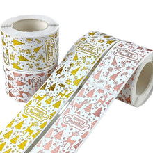 Lade das Bild in den Galerie-Viewer, 120PCs Rectangle Hot Rose Gold Christmas Tree Merry Chrsitmas Sticker Christmas Label tape