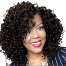 Load image into Gallery viewer, Women Wig African Small Curly Hair Split Mixed Color Black Hand Curly Hair W104