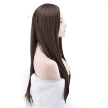 Lade das Bild in den Galerie-Viewer, Women Wig Black Fashion High-Temperature Fiber Black Headgear W424