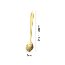 Lade das Bild in den Galerie-Viewer, 304 Stainless Steel Flatware Sets Long Cherry Blossom Spoon Gold Coffee Stir Spoon