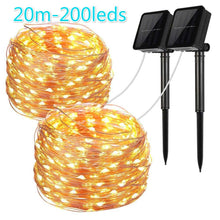 Load image into Gallery viewer, 100Led 10M Copper Wire Solar Powered Lighting Lamps for Christmas tree Outdoor Party Garden Decor