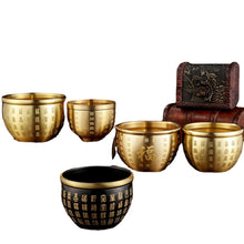 Lade das Bild in den Galerie-Viewer, Ashtray Copper Cylinder Baifu Cylinder Tea Container Relief Cornucopia Office Creative Decoration