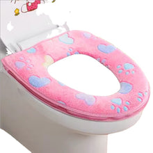 Load image into Gallery viewer, 3pcs Toilet Seat Cover Pads Zipper Winter Household Cute Waterproof