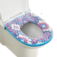 Load image into Gallery viewer, 3pcs Toilet Seat Cover Pads Coral Fleece Cushion Zipper Thicker Waterproof Washer