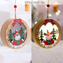 Load image into Gallery viewer, 2PCs Christmas Tree Decoration Glowing Wooden Pendant Small Gift