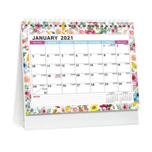 Load image into Gallery viewer, 2021 English Desk Calendar Flower Border Schedule Creative Desk Table Planner Lifestyle