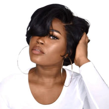 Load image into Gallery viewer, Women Wig Black Short Hair Bob Haircut Partial Micro Volume W76