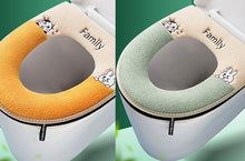 Load image into Gallery viewer, 3pcs Toilet Seat Cover Pads Cartoon Cute Four Seasons plus-Sized Cushion Autumn and Winter Zipper