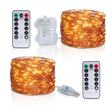 Load image into Gallery viewer, 10M 20M Led String Light Copper Wire Remote USB Battery Operated For Christmas Holiday Wedding Party Home Decor