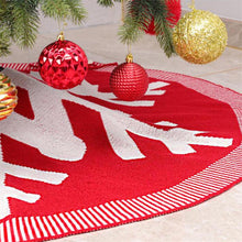 Lade das Bild in den Galerie-Viewer, 1Pc Christmas Tree Carpet Xmas Tree Skirt Gift Holiday Round Red Xmas Decor