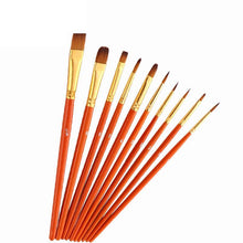 Load image into Gallery viewer, 10pcs  Nylon Hair Brush Watercolor   Mahogany Stick Paint Brush