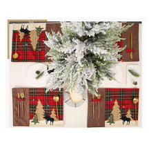 Load image into Gallery viewer, 2pcs Christmas Tablecloths Table Place Mat Elk Tree Tables Cover Christmas Decorations