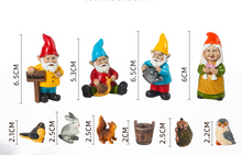 Load image into Gallery viewer, 10-Piece Set Mini Garden Dwarf Resin Decorations for Garden Yard Living Room Decorations