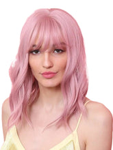 Load image into Gallery viewer, Women Wig Fashion Light Pink Short Curly Hair Bobo Headgear W18