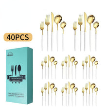 Lade das Bild in den Galerie-Viewer, 304 Stainless Steel Flatware Sets 8 People Western Food/Steak Knife, Fork and Spoon Suit