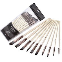 Load image into Gallery viewer, 10 pcs Nylon Hair Brush Sets Watercolor Acrylic Oil Paints Brushes