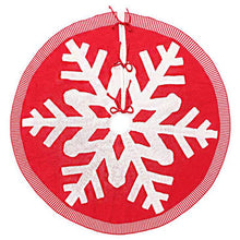 Lade das Bild in den Galerie-Viewer, 1Pc Christmas Tree Carpet Xmas Tree Skirt Gift Holiday Round Red Xmas Decor