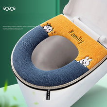 Load image into Gallery viewer, 3pcs Toilet Seat Cover Pads Cartoon Cute Four Seasons plus-Sized Cushion Autumn and Winter Zipper