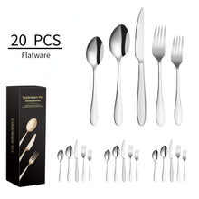Lade das Bild in den Galerie-Viewer, 304 Stainless Steel Flatware Sets Steak Knife and Fork Spoon 5 Components 20PCs