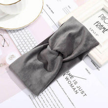 Lade das Bild in den Galerie-Viewer, 2pcs Fashion Female Knots Bow Hair Band Shiny Solid Color Velvet Headband Press Hair Headdress