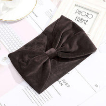 Lade das Bild in den Galerie-Viewer, 2pcs Fashion Female Knots Bow Hair Band Shiny Solid Color Velvet Headband Press Hair Headdress