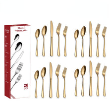 Lade das Bild in den Galerie-Viewer, 304 Stainless Steel Flatware Sets 20-Piece Set Western Food/Steak Knife, Fork and Spoon Suit