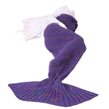 Lade das Bild in den Galerie-Viewer, Wool Blanket Mermaid Blanket Knitted Blanket Mermaid Tail Blanket Sofa Cover