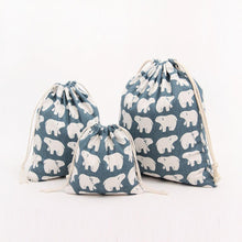 Lade das Bild in den Galerie-Viewer, 1pcs Simple grid cotton linen fabric dust cloth bag Clothes socks/underwear shoes receive bag home Sundry kids toy storage bags
