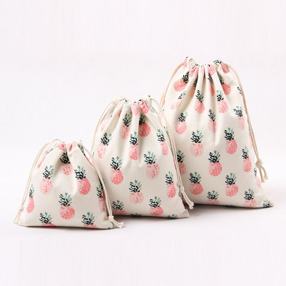 1pcs Simple grid cotton linen fabric dust cloth bag Clothes socks/underwear shoes receive bag home Sundry kids toy storage bags