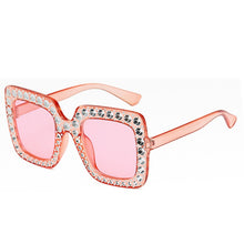 Lade das Bild in den Galerie-Viewer, Sunglasses sun Shades Fashion Imitation Diamond Big Square Rim Catwalk Fashion Foreign Trade unisex
