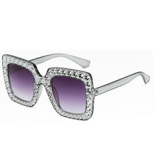 Lade das Bild in den Galerie-Viewer, Sunglasses sun Shades Fashion Imitation Diamond Big Square Rim Catwalk Fashion Foreign Trade unisex
