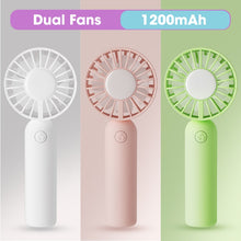 Load image into Gallery viewer, 1200mAh USB Mini Handheld Fan Outdoor Mini Creative Desktop Office Rechargeable Portable Handheld Fa
