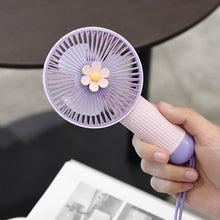 Lade das Bild in den Galerie-Viewer, 2023 New Flowers Simple Handheld Fan Outdoor with Lanyard Pocket Mini Fan Portable Three-gear Wind U
