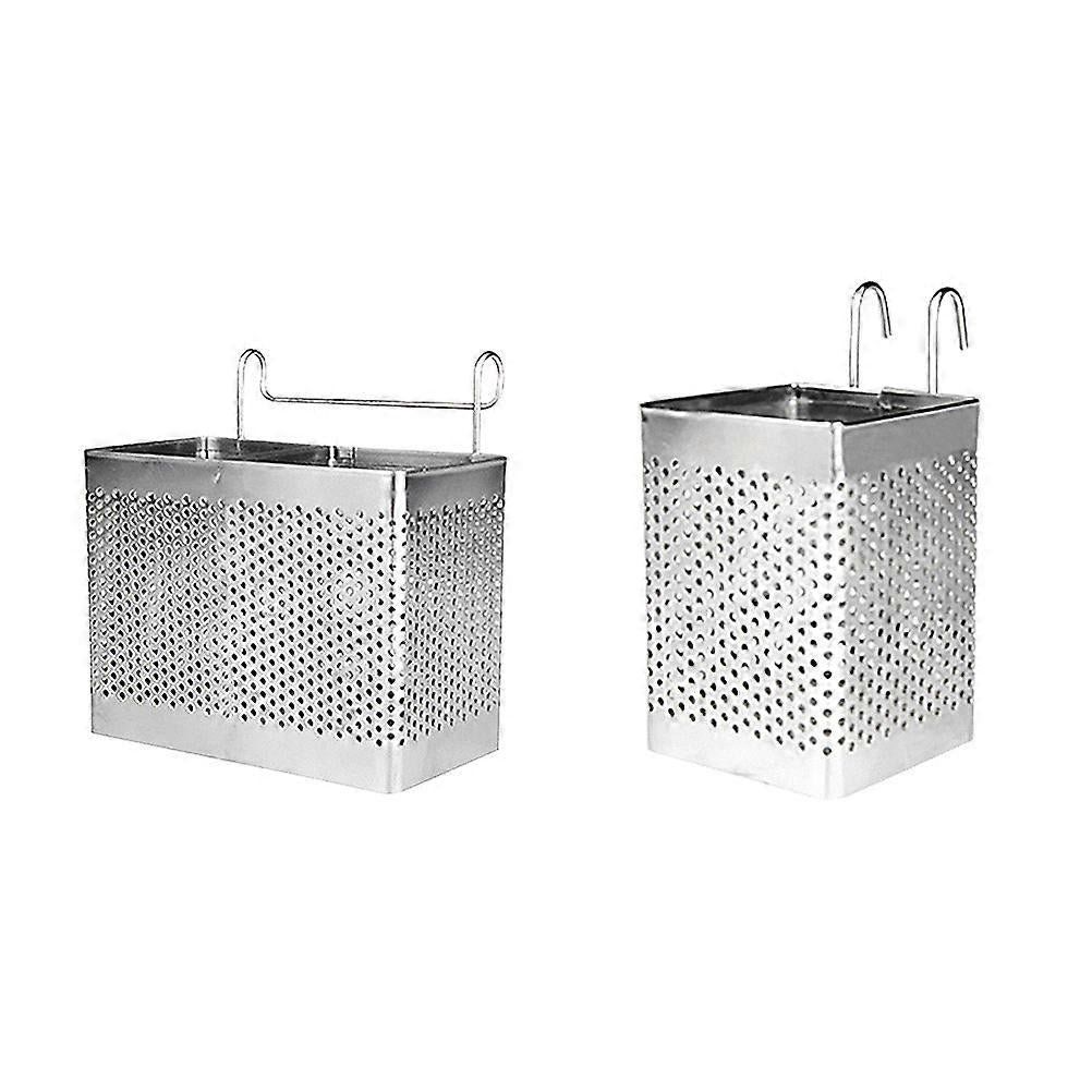 2pcs Metal Spoon Drainer Basket Chopstick Strainer Hanging Drying Rack