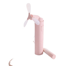Lade das Bild in den Galerie-Viewer, New small USB Mini Handheld Fan Folding Pocket Spray Cooling Fans Neck Hanging Lazy Portable Outdoor
