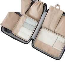 Lade das Bild in den Galerie-Viewer, Packing Cube 7Pcs Set Khaki Travel Suitcase Storage Bag For Women Clothes Tidy Organizer Wardrobe Pouch Shoes Case Travel Bag
