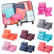 Load image into Gallery viewer, 6pcs Travel Storage Bag Set for Clothes Tidy Organizer Wardrobe Suitcase Pouch Travel Organizer Bag Case Shoes Packing Cube Bag
