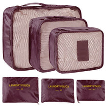 Load image into Gallery viewer, 6pcs Travel Storage Bag Set for Clothes Tidy Organizer Wardrobe Suitcase Pouch Travel Organizer Bag Case Shoes Packing Cube Bag
