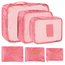 Load image into Gallery viewer, 6pcs Travel Storage Bag Set for Clothes Tidy Organizer Wardrobe Suitcase Pouch Travel Organizer Bag Case Shoes Packing Cube Bag
