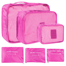 Load image into Gallery viewer, 6pcs Travel Storage Bag Set for Clothes Tidy Organizer Wardrobe Suitcase Pouch Travel Organizer Bag Case Shoes Packing Cube Bag

