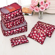 Lade das Bild in den Galerie-Viewer, 6pcs Travel Storage Bag Set for Clothes Tidy Organizer Wardrobe Suitcase Pouch Organizer Bag Case Shoes Packing set
