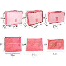 Lade das Bild in den Galerie-Viewer, 6pcs Travel Organizer Storage Bag Set For Clothes Tidy Wardrobe Suitcase Pouch Case Shoes Packing Cube Bag Home Storage
